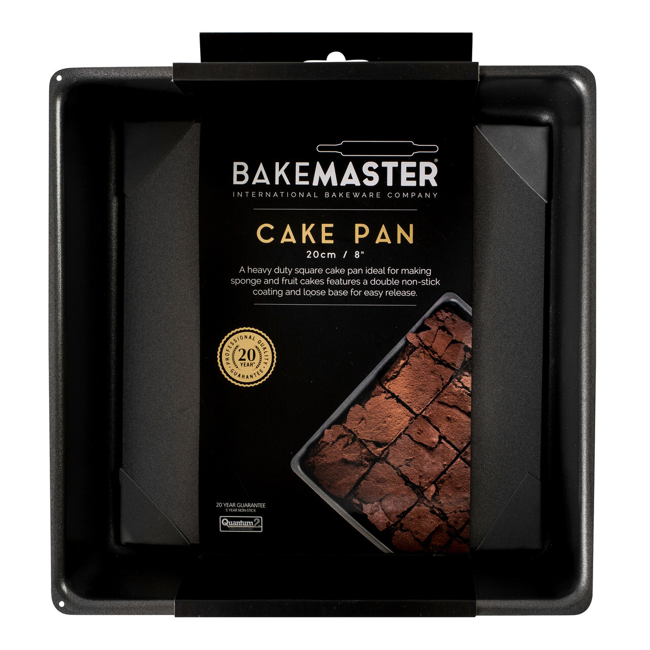 NEW Bakemaster Loose Base Square Deep Cake Pan 20cm 9313803400603