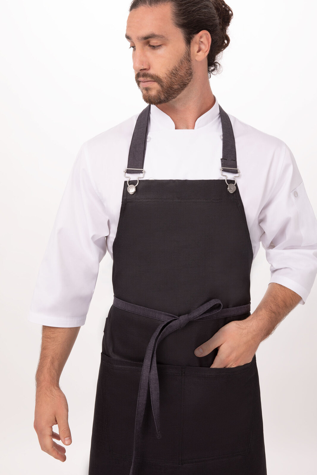 Chefworks Boulder Bib Apron-PurpleBlack