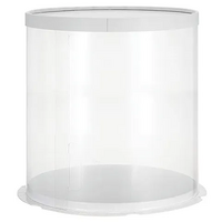Cake Craft Clear Cylinder/Tube Cake Box w Lid and Base 10X10X13in