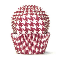 Cake Craft Cupcake Cases Red & White Hounds Tooth Pkt of 100 (#408)