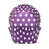 Cake Craft Cupcake Cases Purple Polka Dot Pkt of 100 (#700)