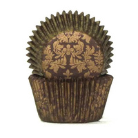 Cake Craft Cupcake Cases Brown & Gold High Tea Pkt of 100 (#700)