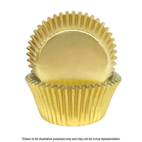 Cake Craft Foil Cupcake Cases Gold Pkt of 72 (#700)