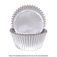 Cake Craft Foil Cupcake Cases Silver Pkt of 72 (#700)