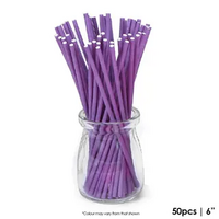 Cake Craft Purple 6 Inch Lollipop/Cakepop Sticks Pack of 50