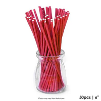 Cake Craft Red 6 Inch Lollipop/Cakepop Sticks Pack of 50