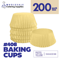 Cake Craft Wish Pastel Yellow Baking Cup/Cupcake Cases Pkt of 200 - #408