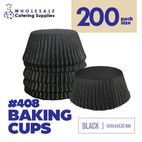 Cake Craft Wish Black Baking Cup/Cupcake Cases Pkt of 200 - #408