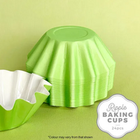 Cake Craft Wish Green Ripple Baking cup Pkt of 24