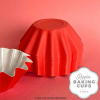 Cake Craft Wish Red Ripple Baking cup Pkt of 24