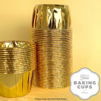 Cake Craft Wish Gold Foil Round Baking Cup/Cupcake Cases Pkt of 50