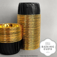 Cake Craft Wish Foil Black and Gold Baking Cup/Cupcake Cases Pkt of 50