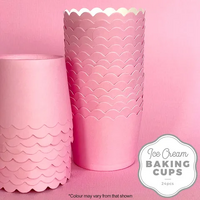 Cake Craft Wish Pastel Pink Ice Cream Baking cup Pkt of 24