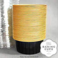 Cake Craft Wish Gold Round Foil Baking cup with Lid Pkt of 50