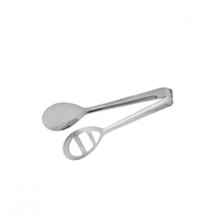 SALE Oval Slotted Serving Tong Stainless Steel 195mm