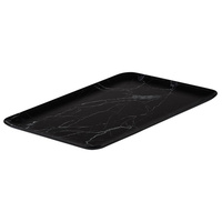 SALE Ryner Melamine Black Marble Rectangular Coupe Platter 395x285mm