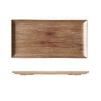 SALE Ryner Melamine Wood-Look Rectangular Platter w Lip 300x205mm