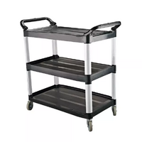 Sale...Black Plastic 3 Shelf Utility Trolley