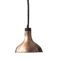 Pull Down Heat Lamp Copper Finish w Globe Round 290mm