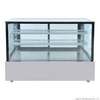 Bonvue Black Trim Short Square Glass Cake Display 2 Shelves - SSU150-2XB