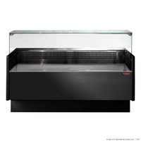 Tecnodom Serie MR80 Black 1520mm Wide Deli Display w/ Storage TDMR-0815B 