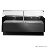 Tecnodom Series MR80 Black 2000mm Wide Deli Display with Storage TDMR-0820B 