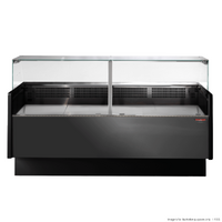 Tecnodom Serie MR9.5 Black 2000mm Wide Deli Display w Storage TDMR-0920B