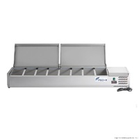 Countertop Prep Fridge with Stainless Steel Lids - XVRX1800-380S  Fits 8x 1/3 GN Pans