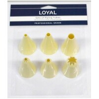 Loyal Bakeware Six Assorted Plastic Star & Round Piping Tubes