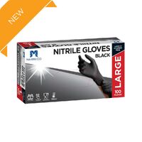 Large Black Powder Free Nitrile Glove Pk of 100