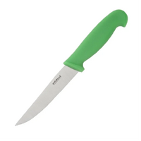 Hygiplas Serrated Vegetable Knife 105mm - Green for Fruit and Veg