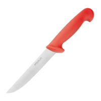 Hygiplas Stiff Blade Boning Knife Red 150mm for Raw Meat