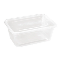 Fiesta Recyclable Plastic Microwavable Containers with Lid Small 500ml  (Pack of 250)