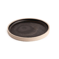 Olympia Canvas Flat Round Plate Delhi Black 180mm (Pack of 6)