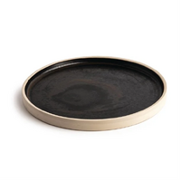 Olympia Canvas Flat Round Plate Delhi Black 250mm (Pack of 6) 