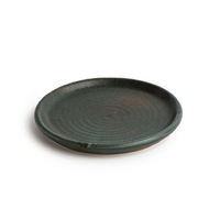 Olympia Canvas Small Rim Round Plate Brown with Green Verdigris 180mm (Pack of 6)