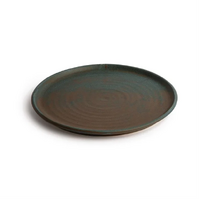 Olympia Canvas Small Rim Round Plate Brown with Green Verdigris 265mm (Pack of 6)