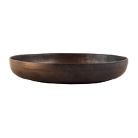 Olympia Ochre Flat Bowl Matt Black and Metalic Bronze 260mm 700ml (Pack of 6)