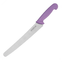 Hygiplas Serrated Pastry Knife Purple 254mm - Purple for Allergens