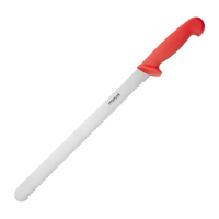 Hygiplas Slicer Serrated Red 300mm - Red for raw meat