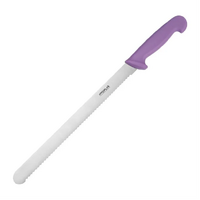 Hygiplas Slicer Serrated Purple 300mm - Purple for Allergens