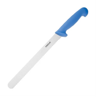 Hygiplas Slicer Serrated Blue 248mm - Blue for Raw fish