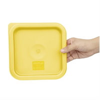 Hygiplas Yellow Square Food Storage Lid to Fit 1.5-3.5Ltr Containers