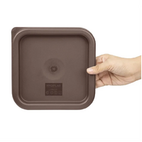 Hygiplas Brown Square Food Storage Lid to Fit 1.5-3.5Ltr Containers