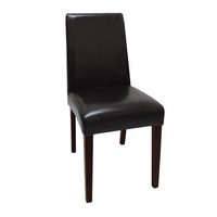 Bolero Faux Leather Dining Chairs, Black, Set of 2