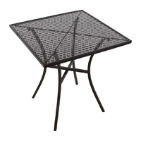 Bolero Patterned Steel Square Table 700mm Black