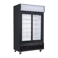 Polar G-Series Upright Hinged Door Display Cooler with Light Box 950Ltr Black