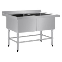 DISCONTINUED Vogue Deep Pot Sink Double 600x1440x900mm