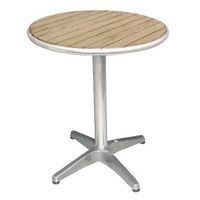 Bolero Table Round Alum & Ash Wood 800mm