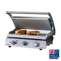 Roband Contact Grill 560x490x275mm Smooth Aluminium Plate with Electronic Timer 10A